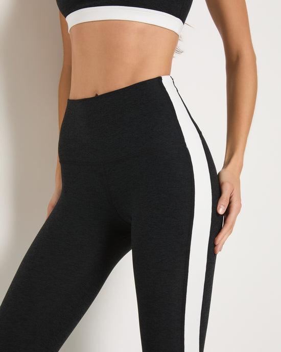 Night Sky/White $|& Interval Ascend Spacedye Side Stripe Legging - SOF Full Front