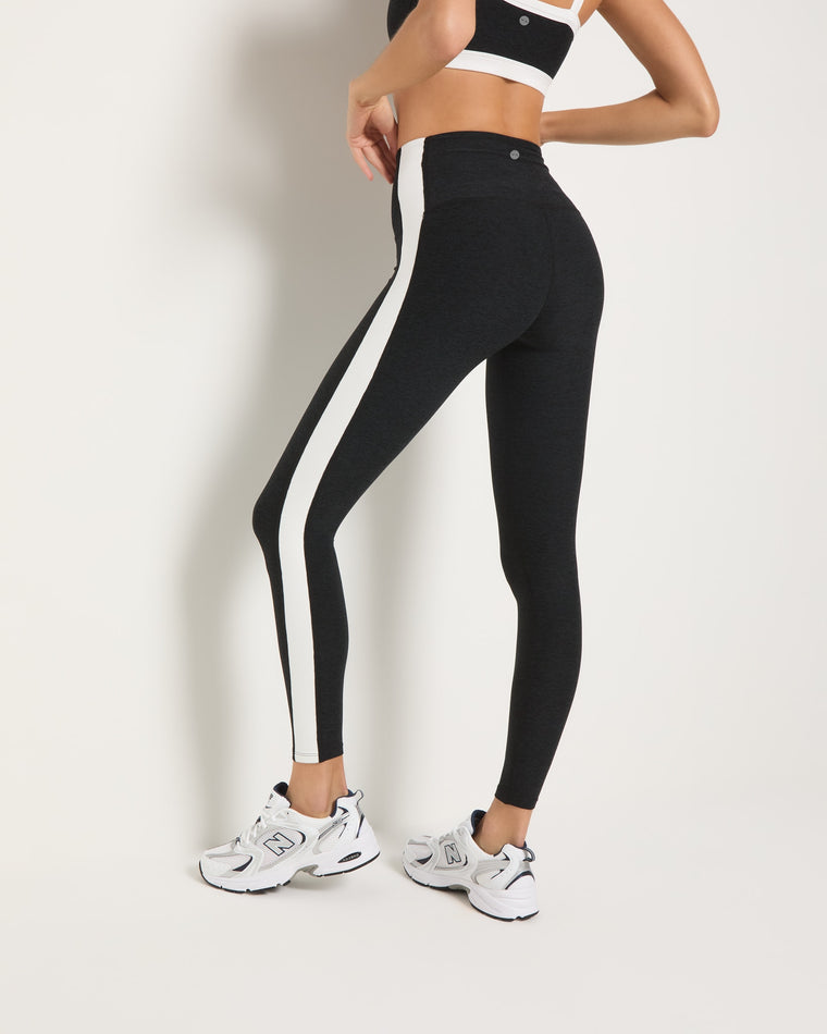 Night Sky/White $|& Interval Ascend Spacedye Side Stripe Legging - SOF Back