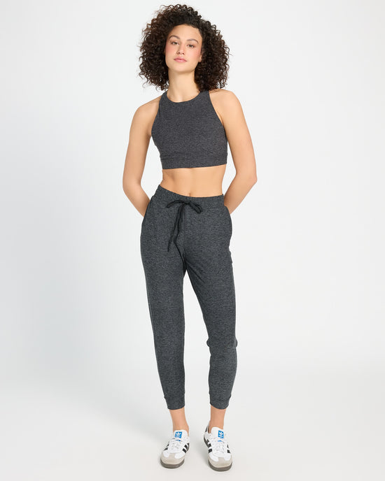 Heather Charcoal $|& Interval Quest Midweight Spacedye Classic Jogger - UGC On Fig