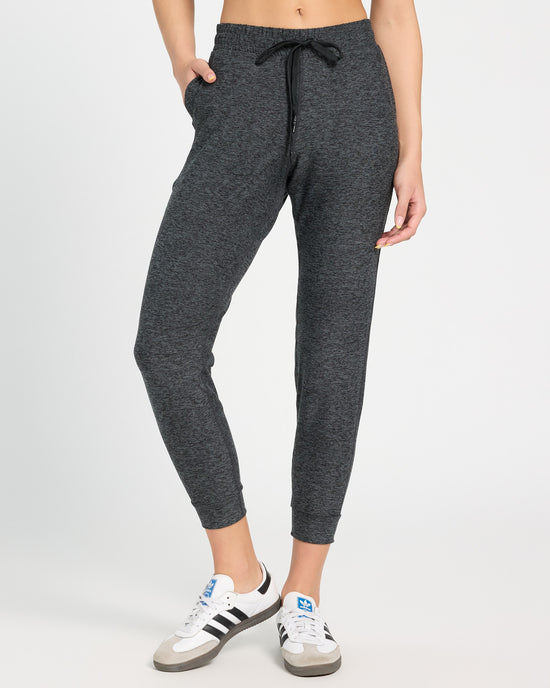 Heather Charcoal $|& Interval Quest Midweight Spacedye Classic Jogger - SOF Front