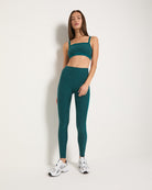 Deep Ocean/Teal Solid $|& Interval FlowHeather Sculpt Glimmer Bra - SOF Front