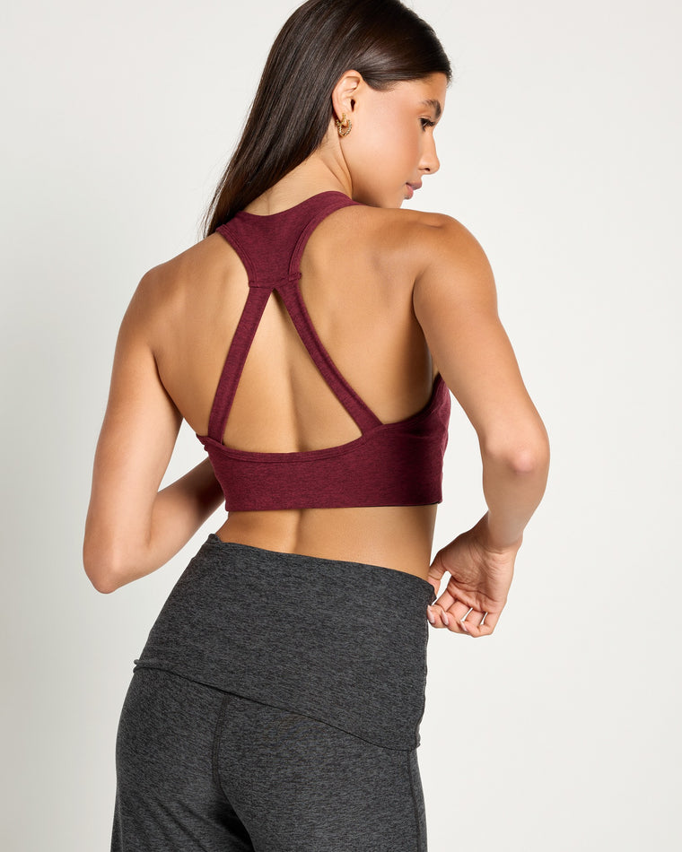 Red Wine $|& Interval FlowHeather Sculpt Halo Bra - SOF Back