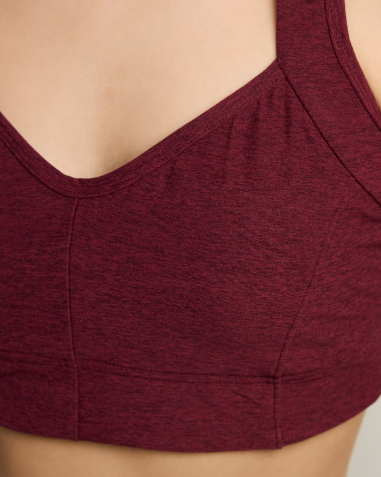 Red Wine $|& Interval Halo Spacedye Halter Bra - SOF Full Front