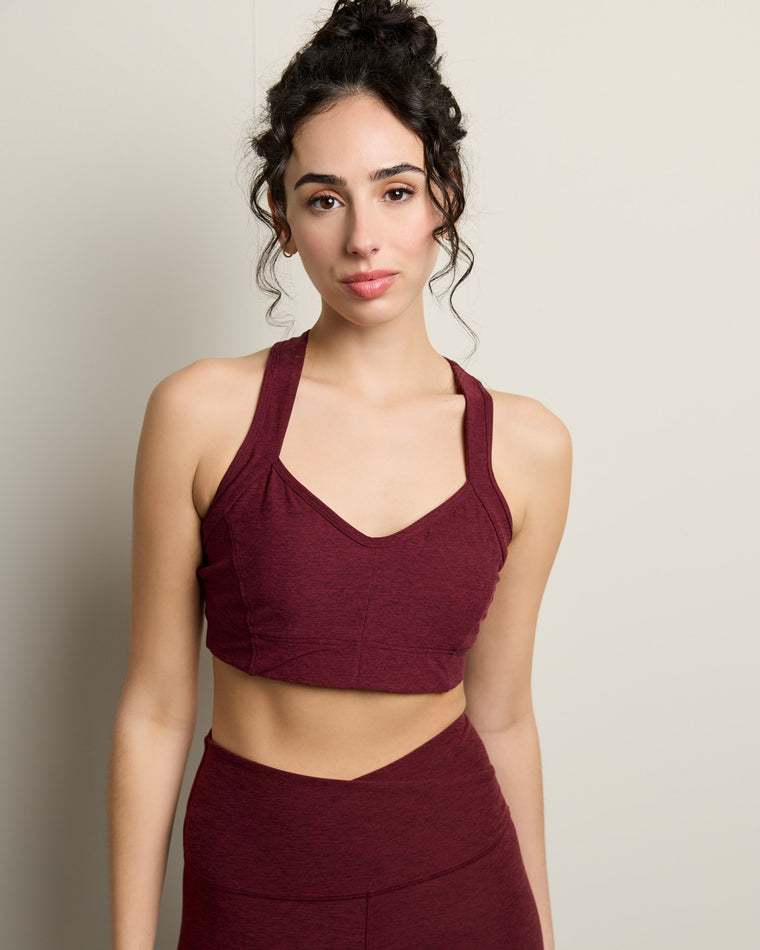 Red Wine $|& Interval Halo Spacedye Halter Bra - SOF Front