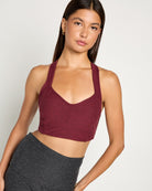 Red Wine $|& Interval FlowHeather Sculpt Halo Bra - SOF Front