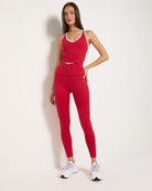 Poppy Solid/White $|& Interval FlowHeather Sculpt Stride Tank - UGC On Fig