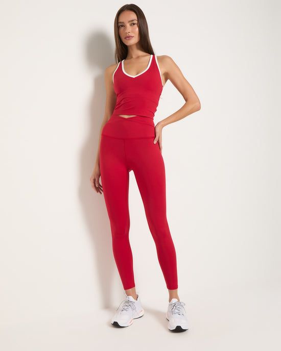 Poppy Solid/White $|& Interval FlowHeather Sculpt Stride Tank - UGC On Fig
