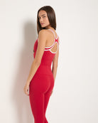 Poppy Solid/White $|& Interval FlowHeather Sculpt Stride Tank - SOF Back