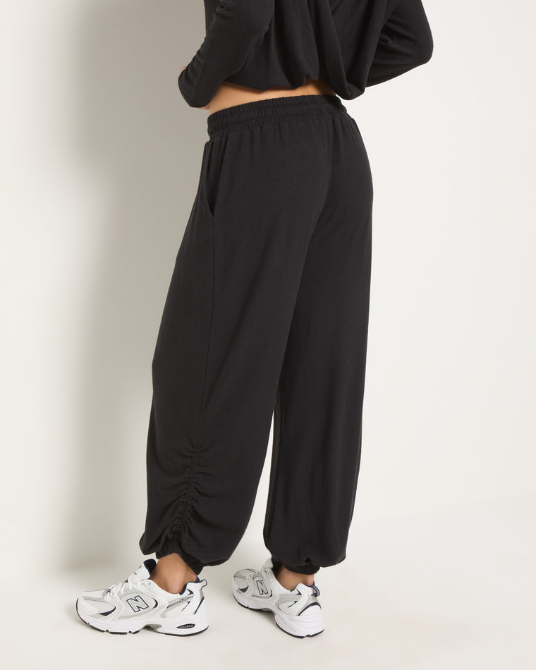 Black $|& Interval Glow Shirred Hacci Jogger - SOF Back