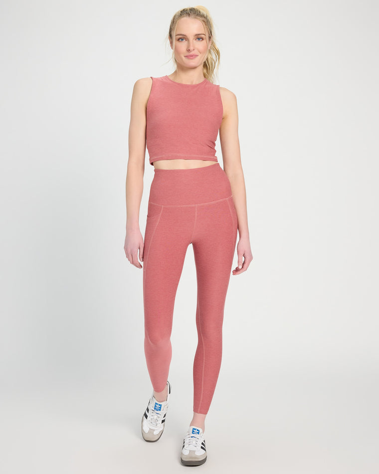 Sedona Clay Heather $|& Interval Boost Spacedye Long Crop Muscle Tank - UGC On Fig