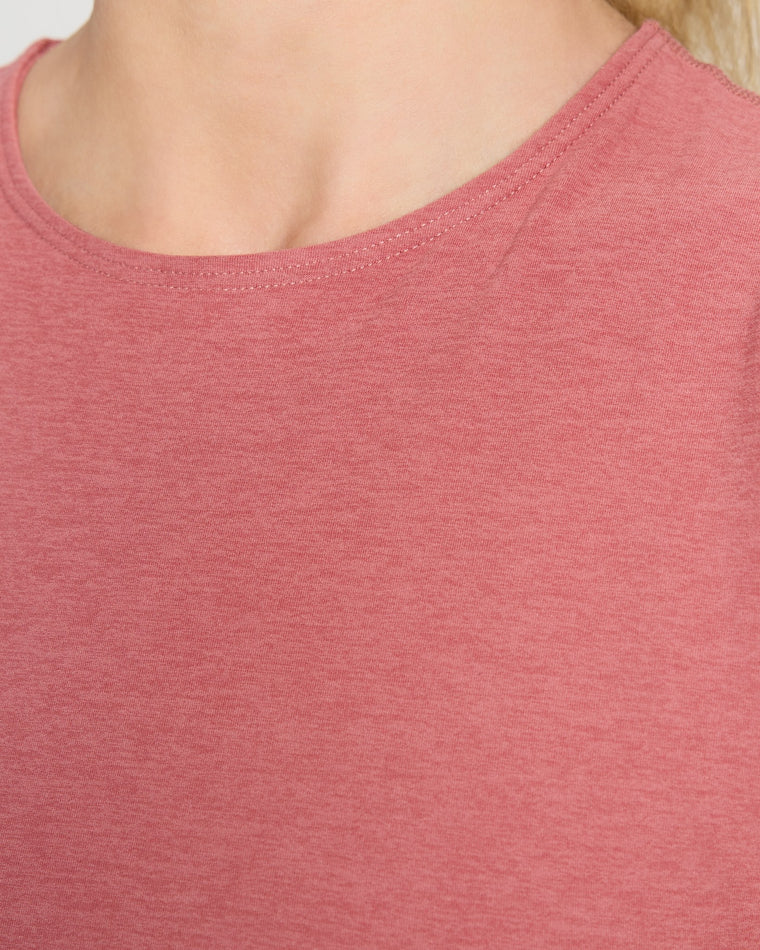 Sedona Clay Heather $|& Interval Boost Spacedye Long Crop Muscle Tank - SOF Full Front
