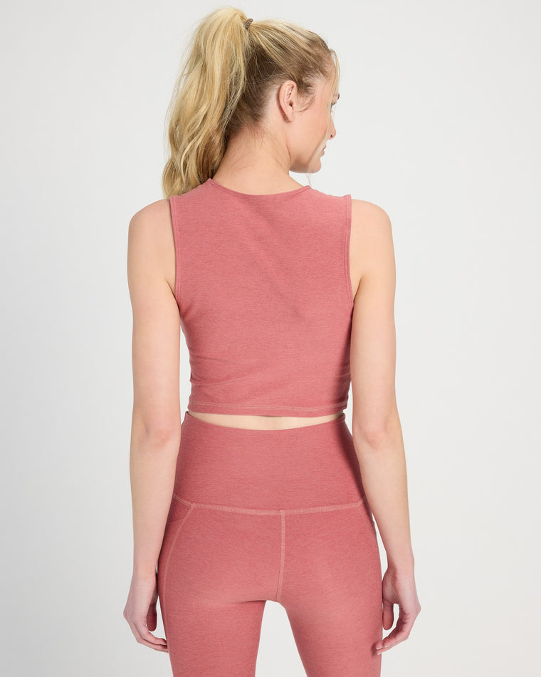 Sedona Clay Heather $|& Interval Boost Spacedye Long Crop Muscle Tank - SOF Back
