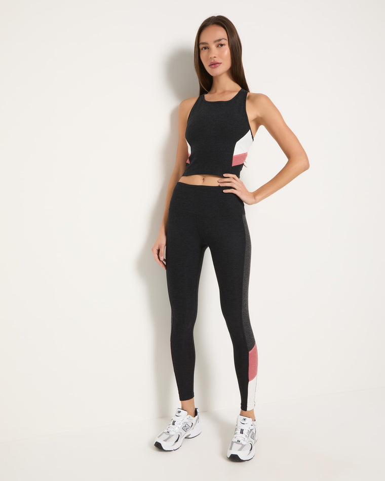 Night Sky $|& Interval Surge Spacedye High Neck Long Crop Tank - UGC On Fig