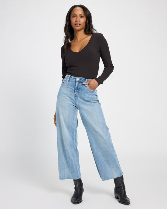 Weir Canyon Blue $|& Liverpool The Stride High Rise Wide Leg Jeans - UGC On Fig