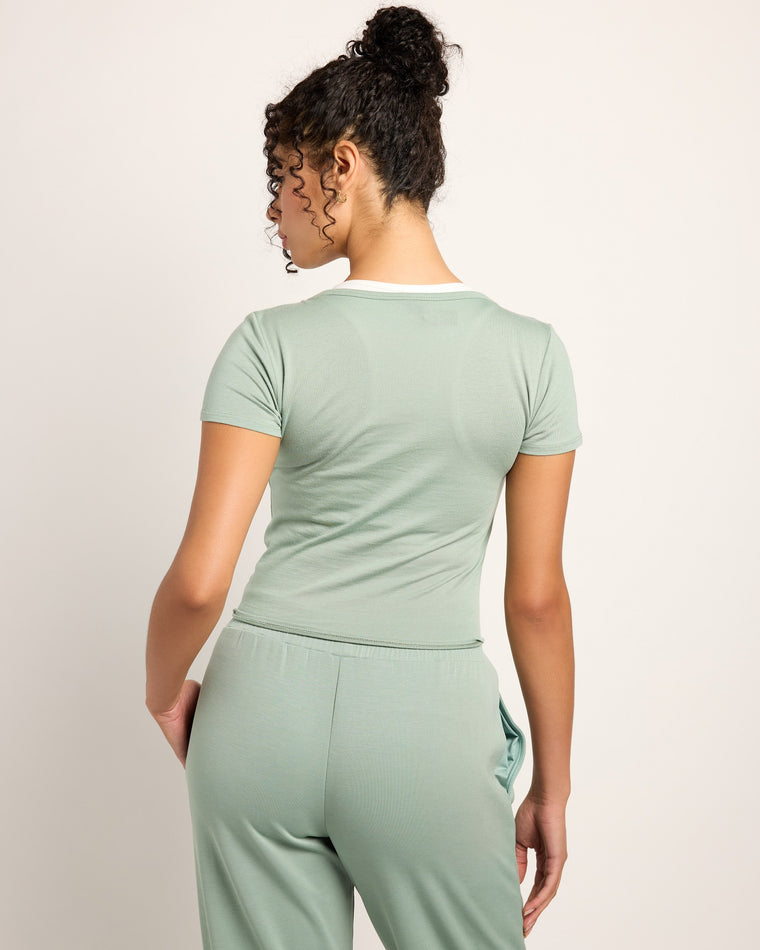 Sage $|& Interval Boost Twist Tee - SOF Back