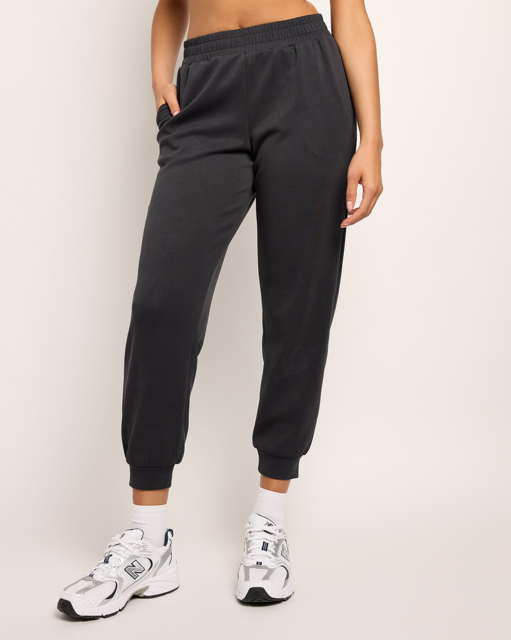 Black $|& Interval Double Knit Jetset Jogger - SOF Front