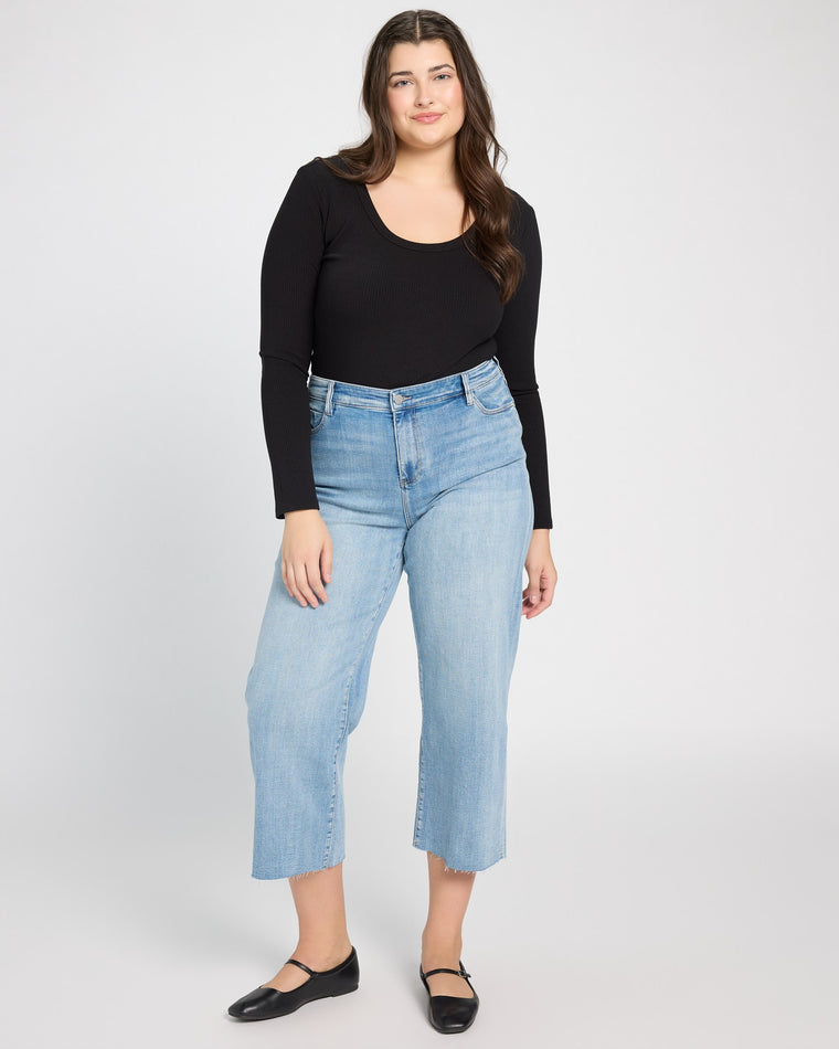 Weir Canyon $|& Liverpool Stride High Rise Wide Leg Jeans with Cut Hem - UGC On Fig