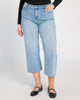 Plus Size Stride High Rise Wide Leg Jeans with Cut Hem