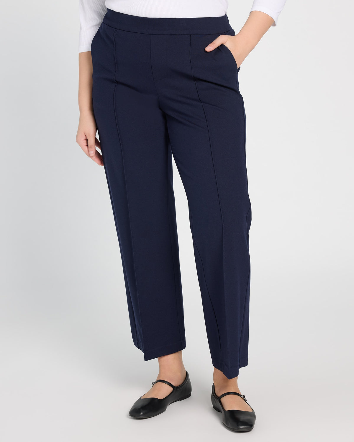 Cadet Blue $|& Liverpool Kayla Pull-On Wide Leg Trouser - SOF Front