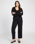 Black $|& Liverpool Kayla Pull-On Wide Leg Trouser - UGC On Fig