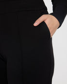 Black $|& Liverpool Kayla Pull-On Wide Leg Trouser - SOF Full Front