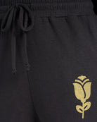 Black $|& SEAS Shoreline Hacci "Love Language" Graphic Jogger - SOF Full Front