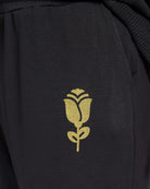 Black $|& SEAS Shoreline Hacci "Love Language" Graphic Jogger - SOF Full Front