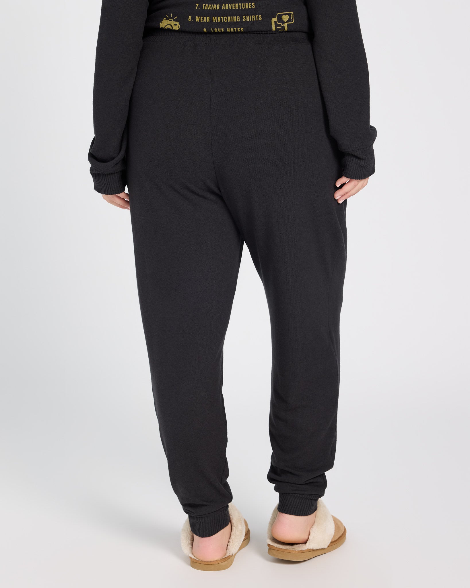 Black $|& SEAS Shoreline Hacci "Love Language" Graphic Jogger - SOF Back