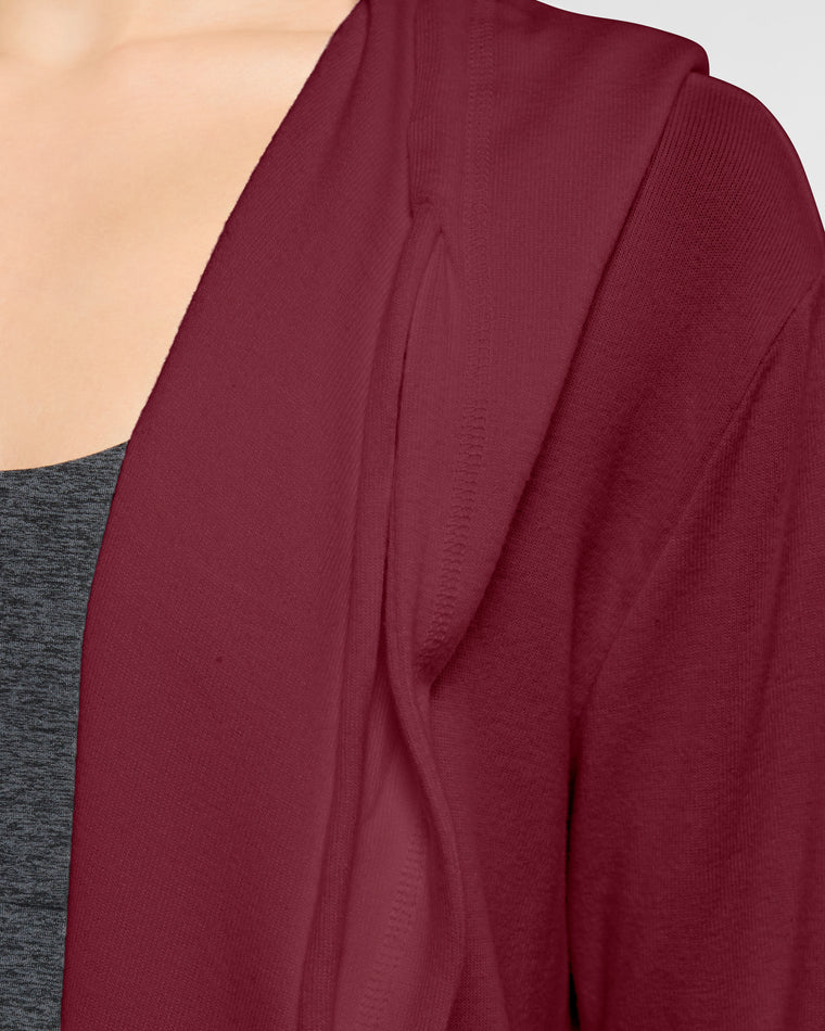 Red Wine $|& Interval Carefree Solid Hacci Cardigan - SOF Full Front