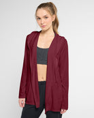 Red Wine $|& Interval Hacci Carefree Cardigan - SOF Front