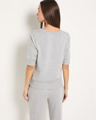 Heather Grey $|& Interval Flex Fleece Short Sleeve Top - SOF Back