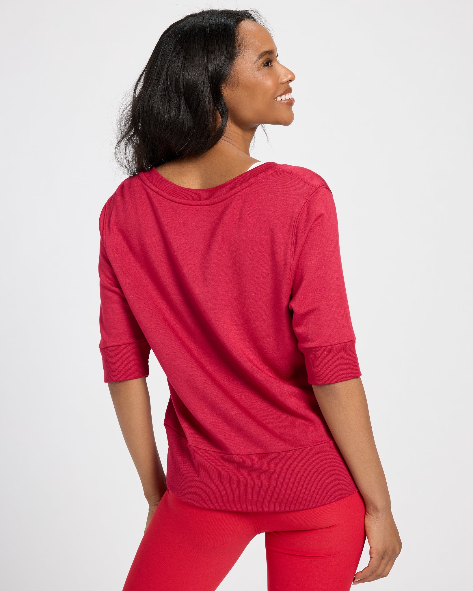 Poppy $|& Interval Flex Fleece Short Sleeve Top - SOF Back