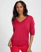 Poppy $|& Interval Flex Fleece Short Sleeve Top - SOF Front