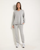 Heather Grey $|& Interval Flex Fleece V-Neck Top - UGC On Fig
