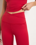 Poppy Solid $|& Interval FlowHeather Sculpt Crossover Leggings - SOF Full Front
