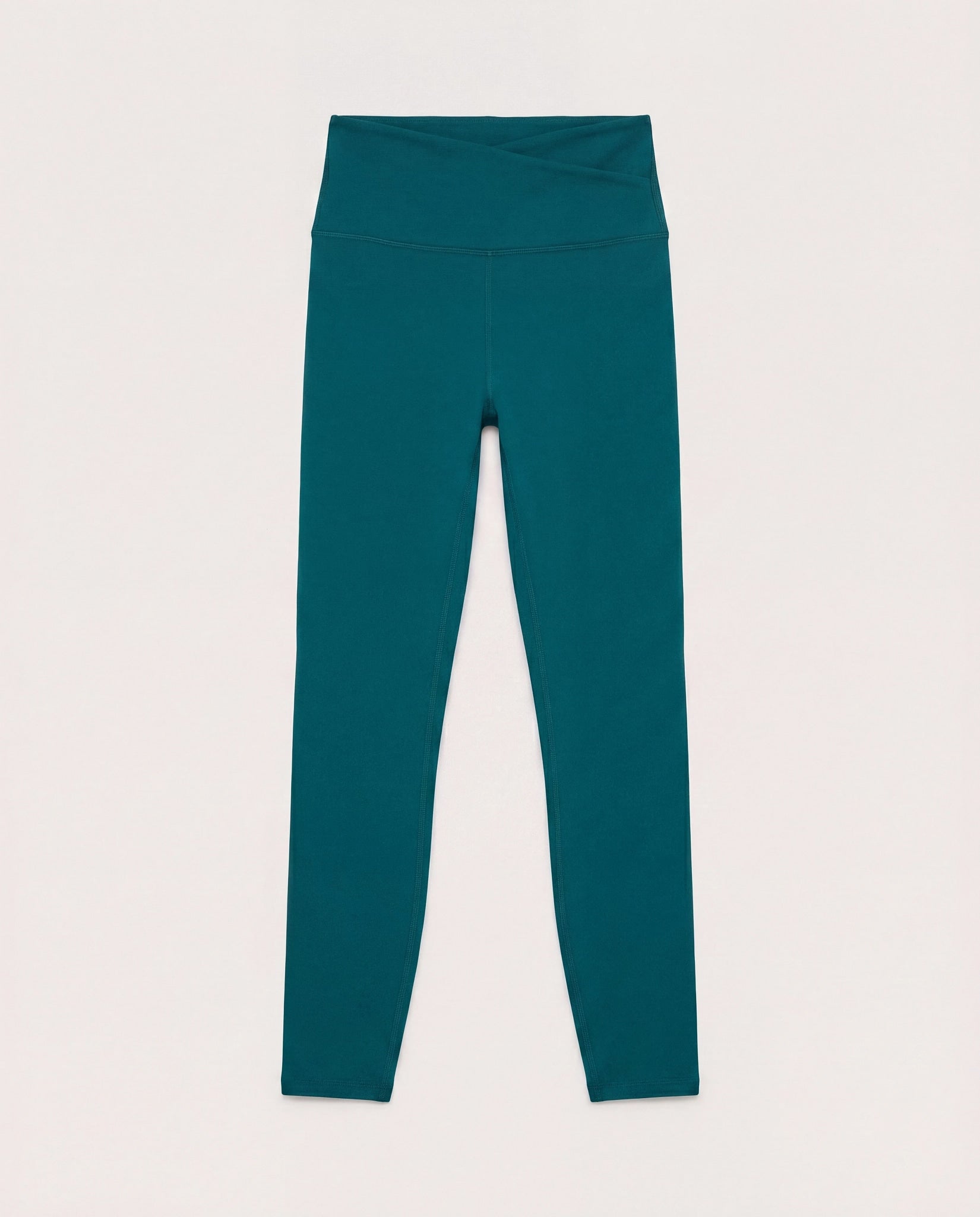 Teal Solid $|& Interval FlowHeather Sculpt Crossover Leggings - Hanger Detail