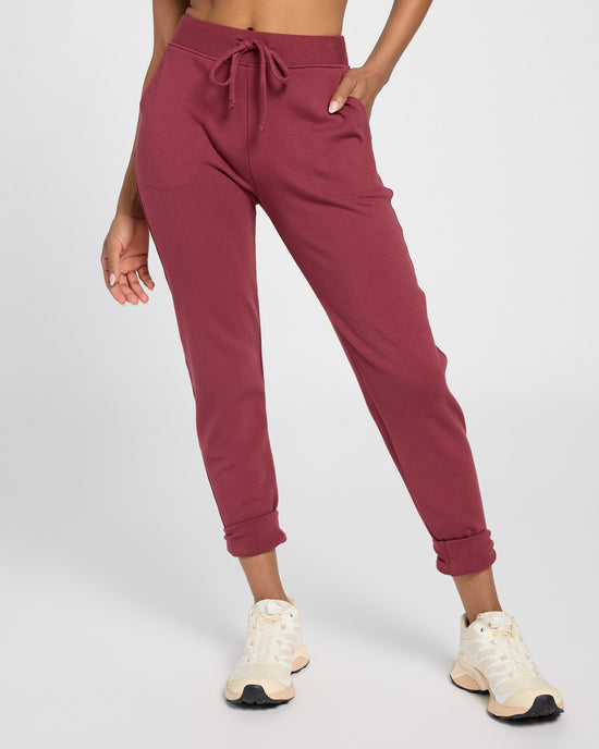 Red Wine $|& Interval Crescent Jogger - SOF Front