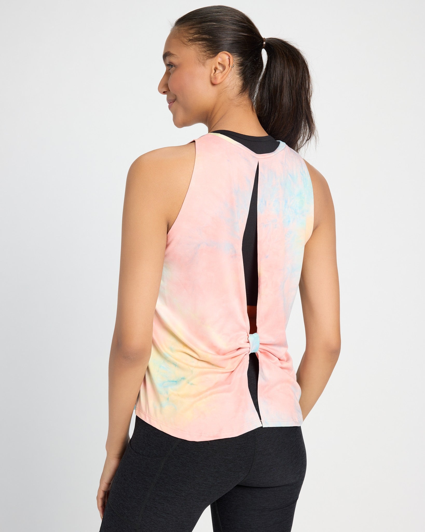 Blue Tie Dye $|& Interval Tie Dye Split Back Tank - SOF Back