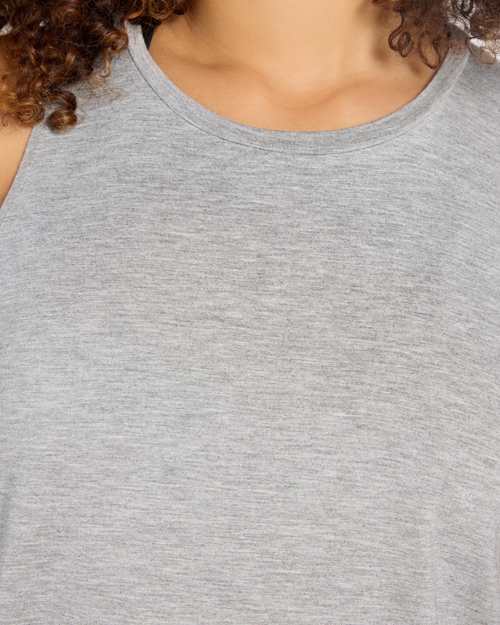 Light Heather Grey $|& Interval Split Back Tank - SOF Full Front