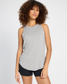 Light Heather Grey $|& Interval Split Back Tank - SOF Front