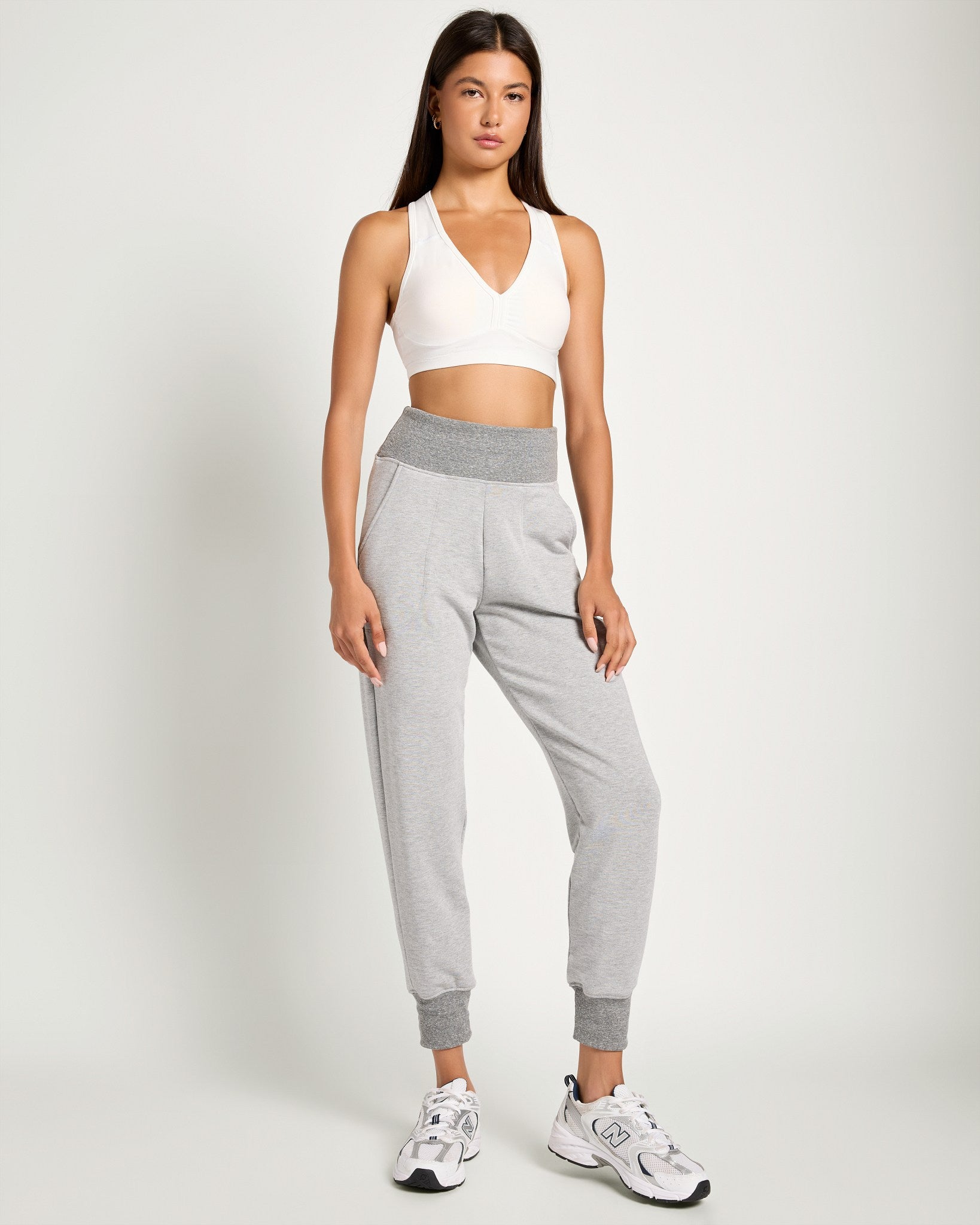 Light Athletic Heather $|& Interval Flex Flat Front Jogger - UGC On Fig