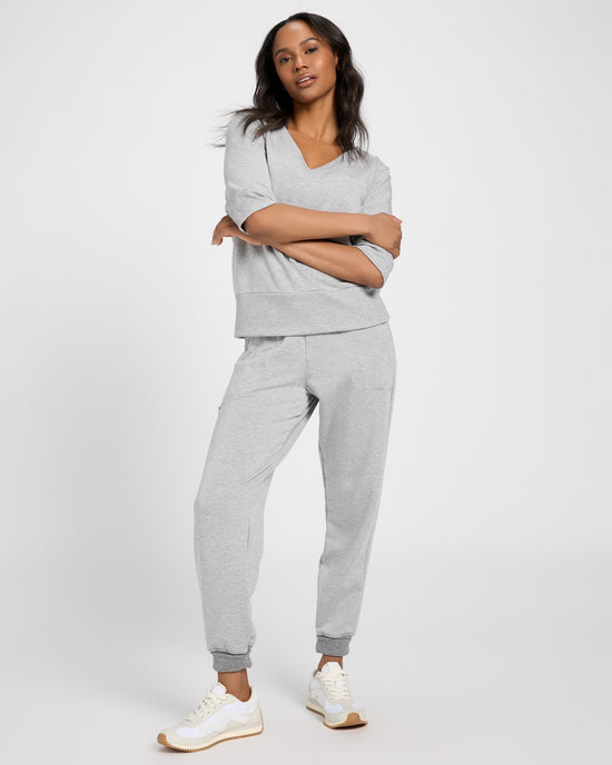 Light Athletic Heather $|& Interval Flex Flat Front Jogger - UGC On Fig