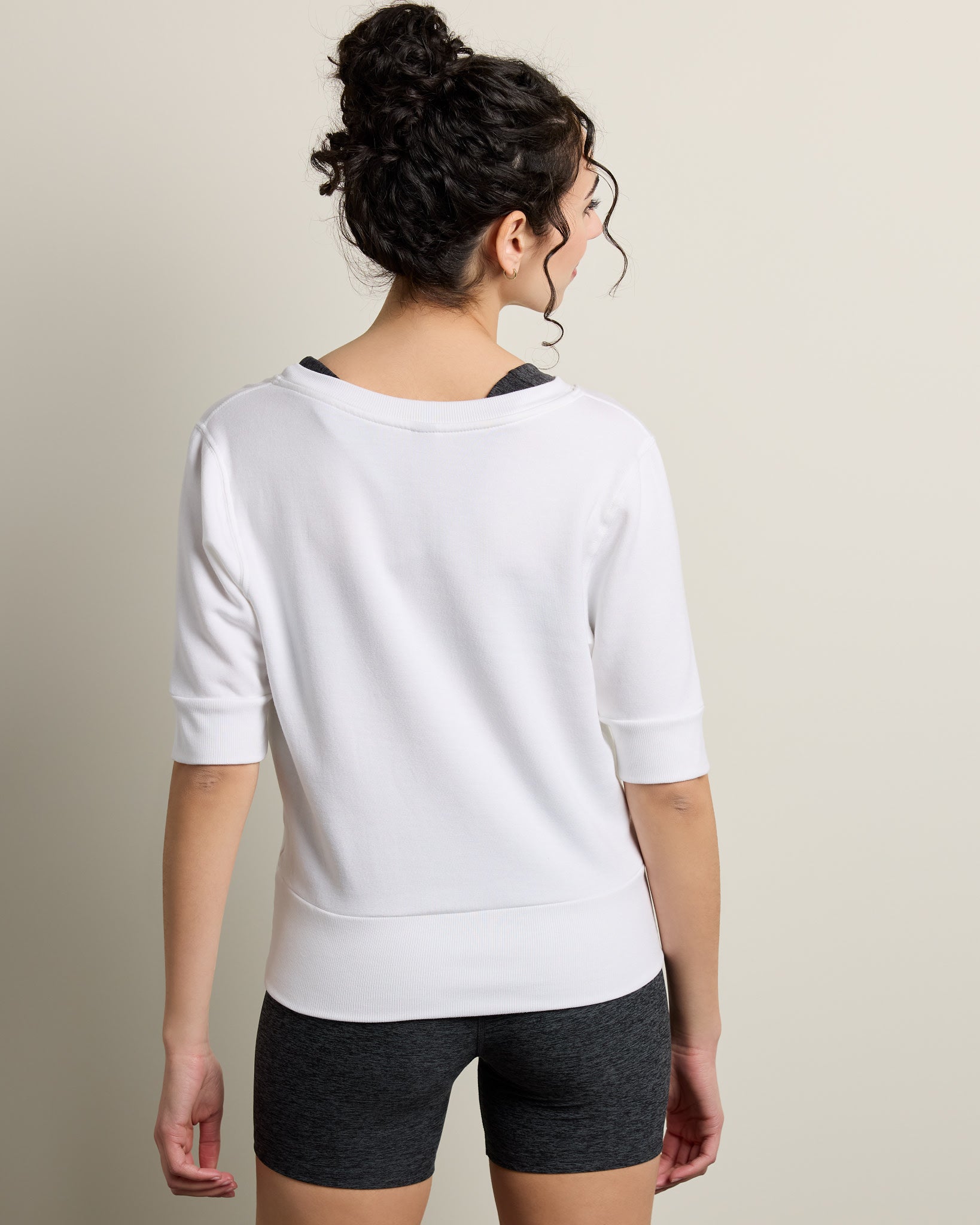 White $|& Interval Flex Fleece Short Sleeve Top - SOF Back