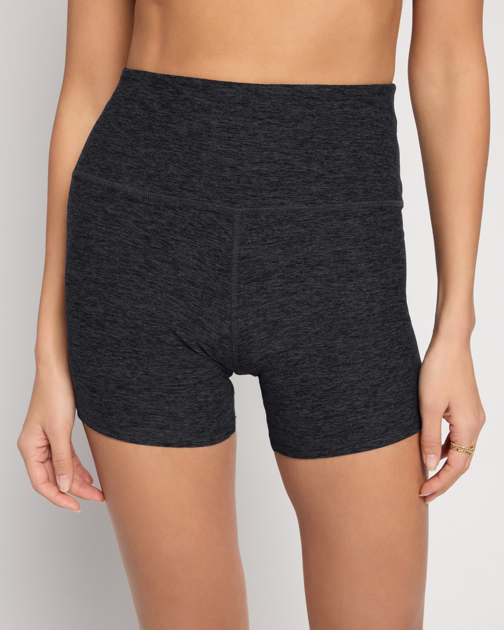 Night Sky Heather $|& Interval FlowHeather Sculpt Bike Short - SOF Front