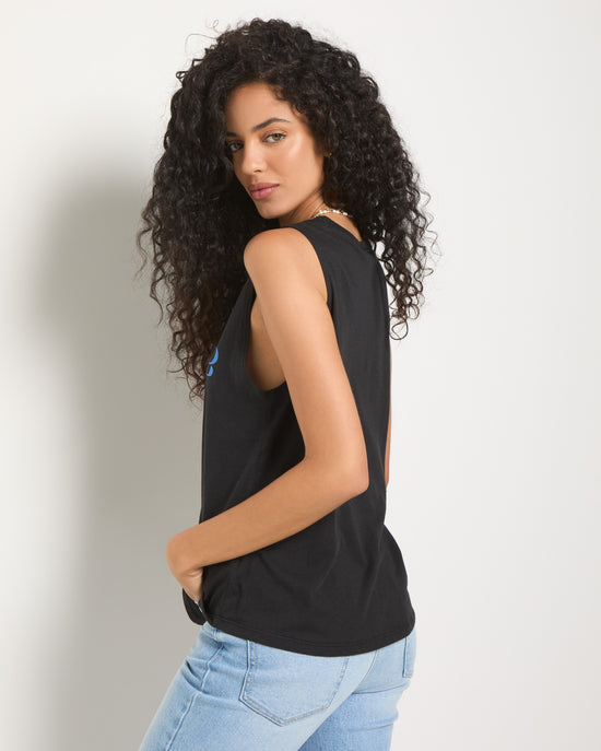 Black $|& SEAS Grace Bon Voyage Muscle Tank - SOF Back