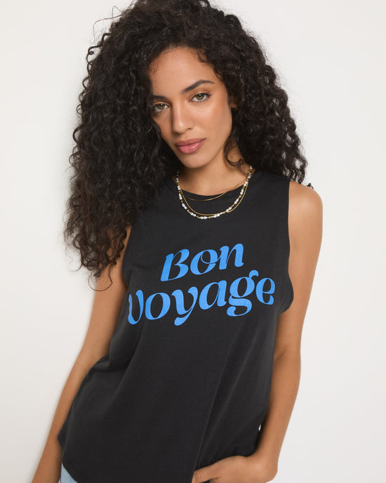 Black $|& SEAS Grace Bon Voyage Muscle Tank - SOF Front