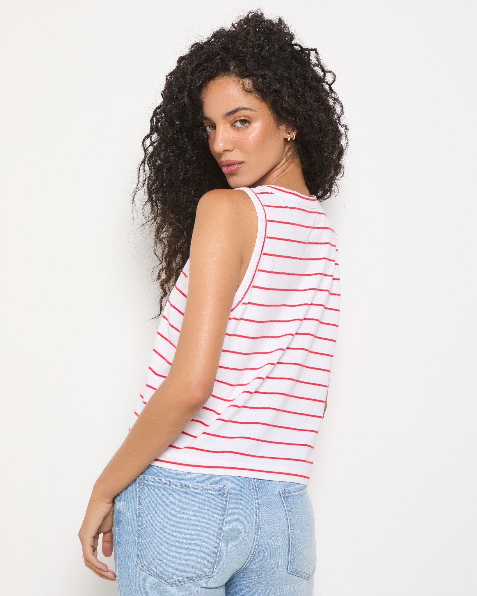 Cherry Stripe $|& SEAS Together Again Tank - SOF Back