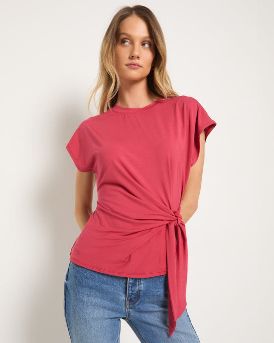 Soft Rose $|& SEAS Tidal Tied Waist Tee - SOF Front