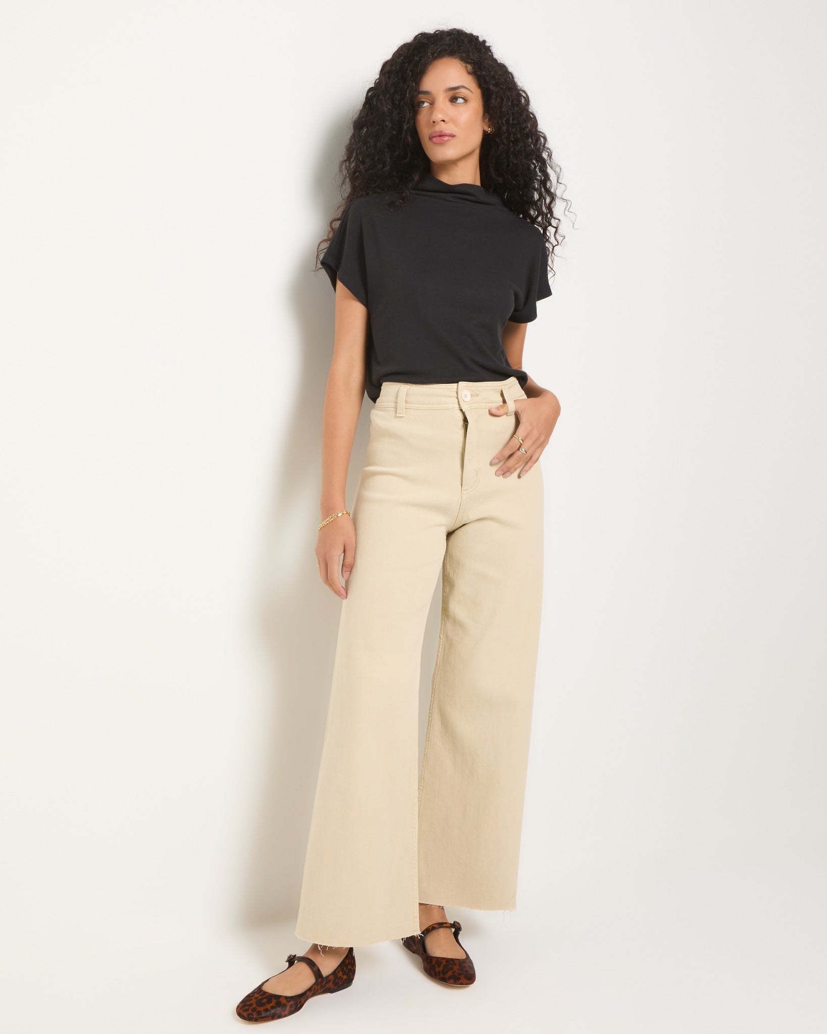 Black $|& SEAS Pier Funnel Neck Hacci Tee - UGC On Fig