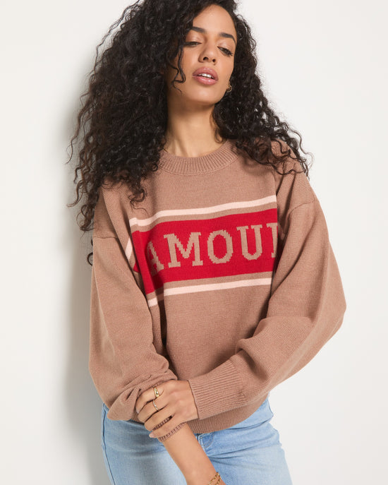 Burlwood $|& SEAS Summit Amour Crew Neck Sweater - SOF Front